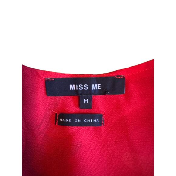 Miss Me Cold Shoulder Red Floral Top | Size M | Adjustable Straps | Boho Vibe - Picture 11 of 12